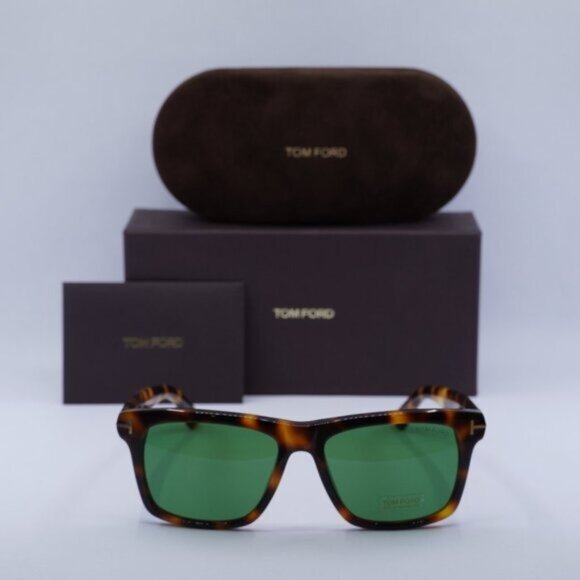 Tom Ford FT0906 53N Buckley02 Square Sunglasses - Havana/Green - Picture 2 of 9